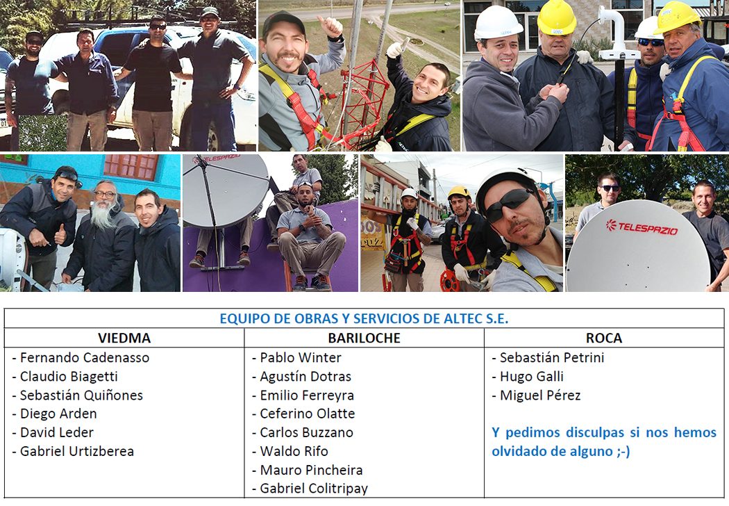 Operarios de ALTEC realizando trabajos de Telecomunicaciones